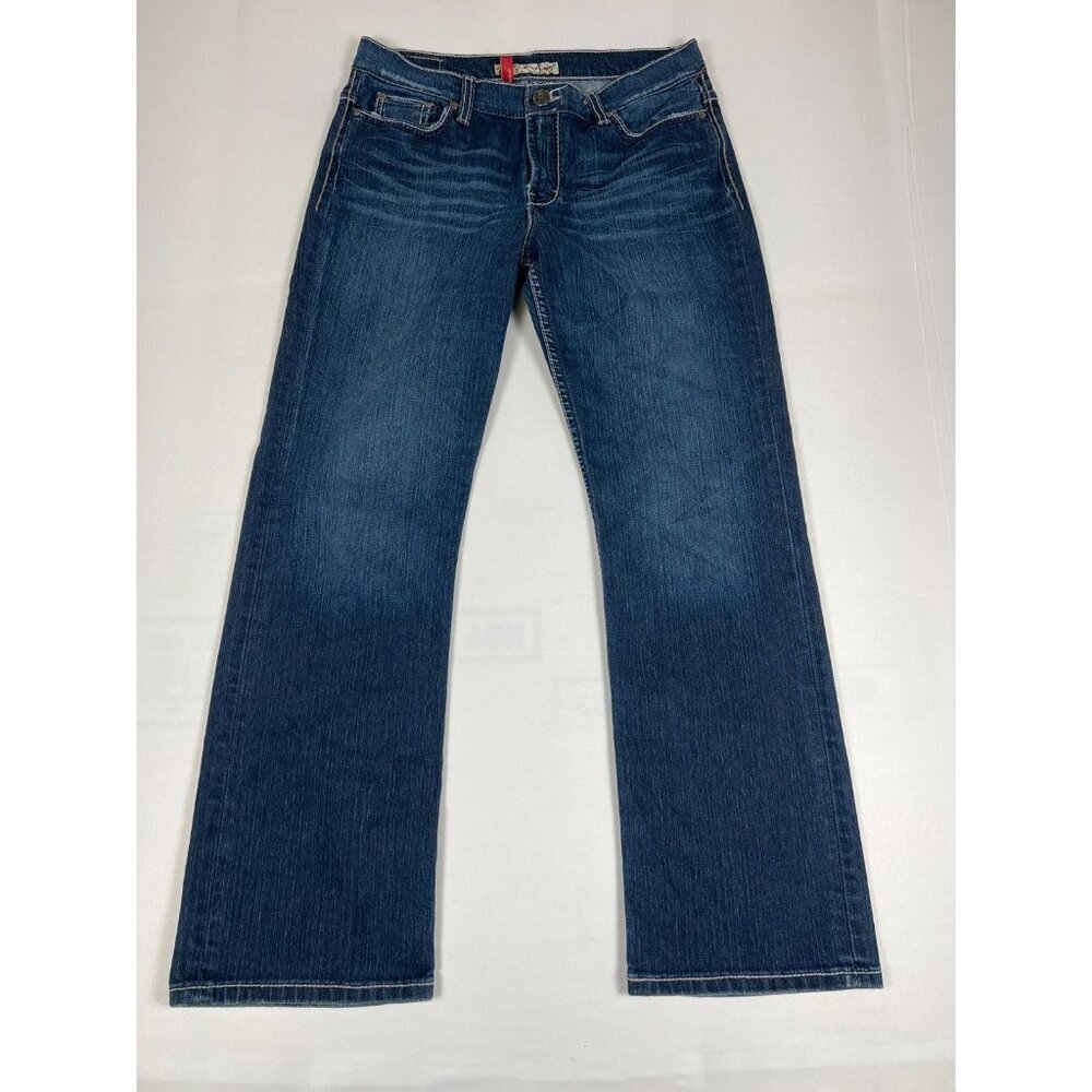 BKE Men's 30x29 Drew Boot Fit Stretch Blue Denim Jeans Heavy Stitch